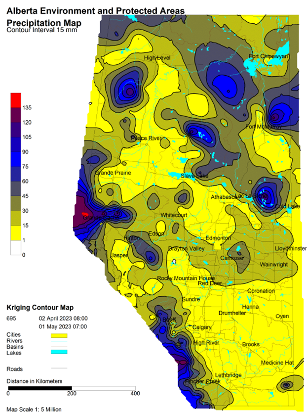 alberta environment and protected areas precipitation map