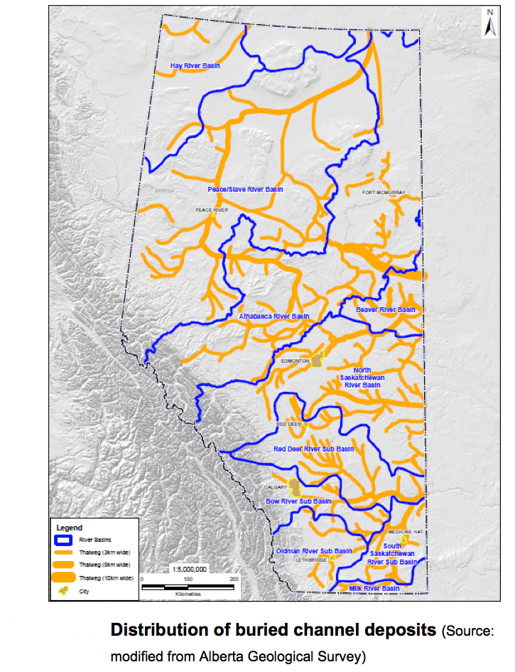 distribution of buried channel deposits