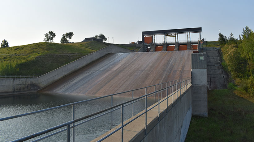 Graphic of the Dickson Dam on the Red Deer River, AB