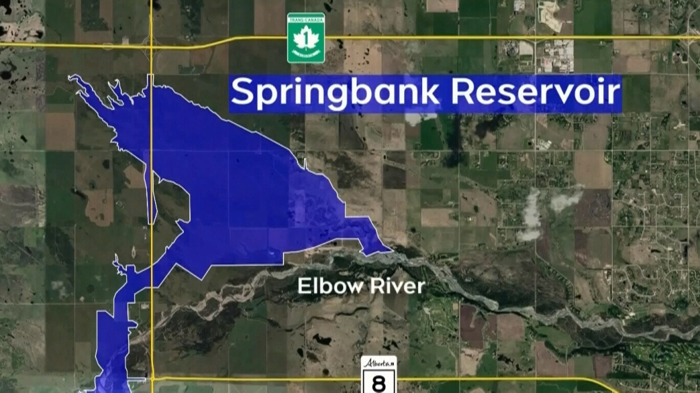 Map of Springbank Reservoir