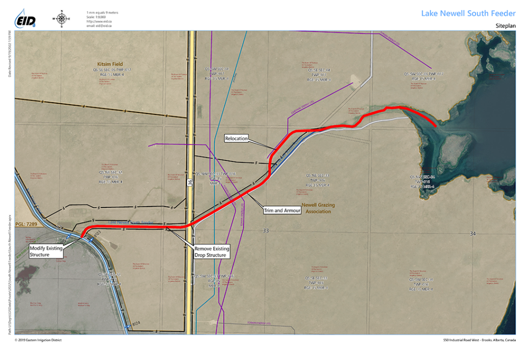 Lake Newell South Feeder Map