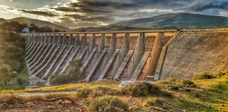 Photograph of a buttress dam