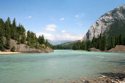 Photograph of the Bow River near Banff