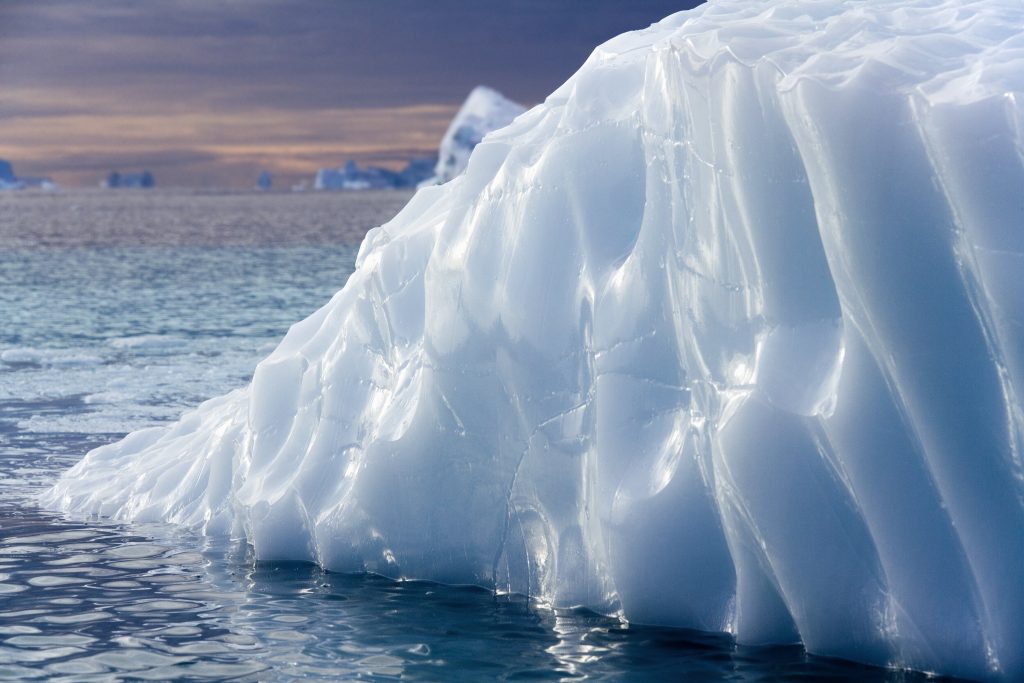 A glacier in water