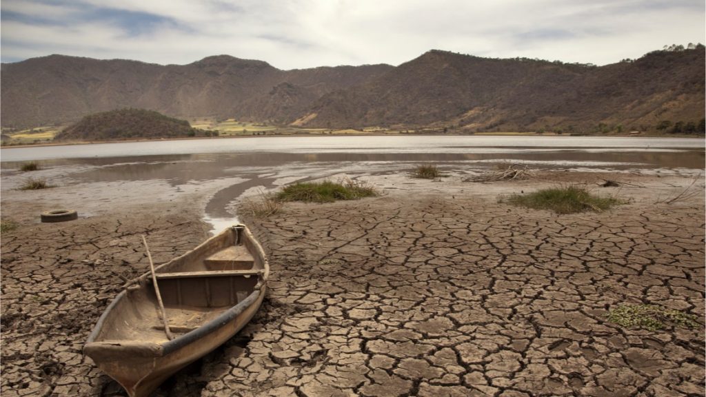 Picture of dry land and a boat out of water