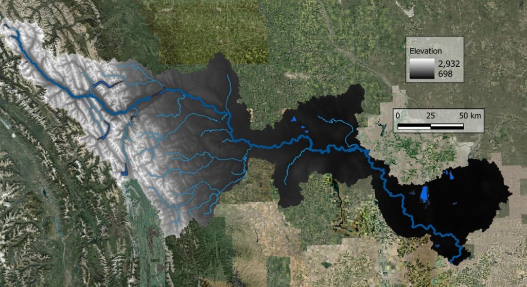 Image of the Bow River Basin. Image Credit: Juan Zuleta, 2025.