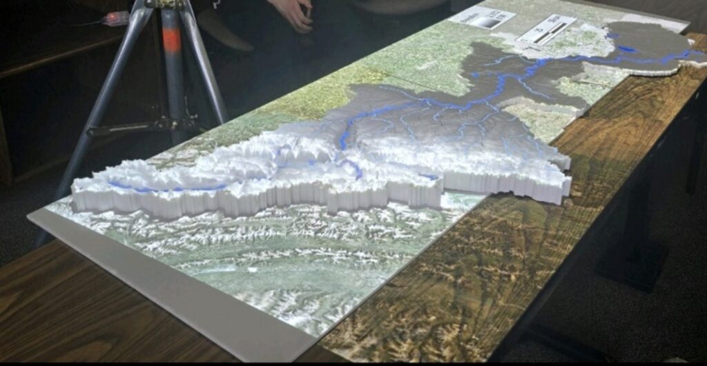 3D model of the Bow River Basin. Image Credit: Juan Zuleta, 2025.